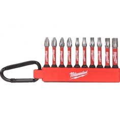 Набор бит Milwaukee Shockwave 10шт в держателе с карабином №1 (4932480941)