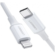 Кабель UGREEN US171 (10493) USB-C to Lightning Cable M/M Nickel Plating ABS Shell. 1 м. белый