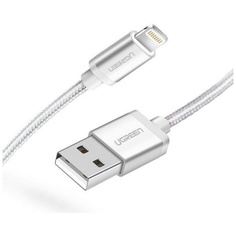 Кабель UGREEN US199 (60161) Lightning to USB-A 2.0 Cable. 1 м. серебристый