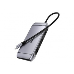 Хаб Choetech. USB-C концентратор 9-в-1, 1xRJ45, 1xVGA, 1xHDMI, 1xUSB-C, 1xTF, 1xSD, 3xUSB-A 3.0, 1xUSB-C PD, цвет серый (HUB-M15)
