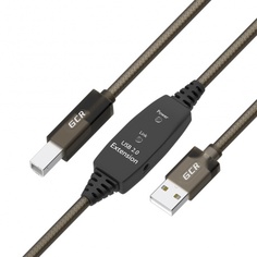Кабель GreenConnect 5.0m USB 2.0, AM/BM, черно-прозрачный (GCR-53779)