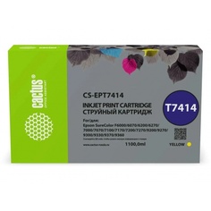 Картридж струйный Cactus CS-EPT7414 T7414 желтый (1100мл) для Epson SureColor SC-F6000/6200/7000