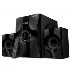 Колонки SVEN MS-315 2.1 чёрные 2x13W + 20W, Bluetooth, ПДУ, USB flash, LED-дисплей, FM-радио
