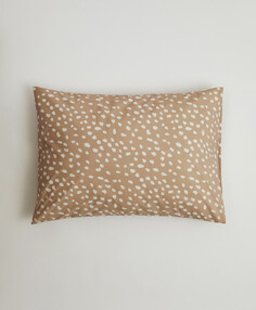 Наволочка хлопковая с принтом "Горох" 50х70 см бежевая 1 шт.Gulliver