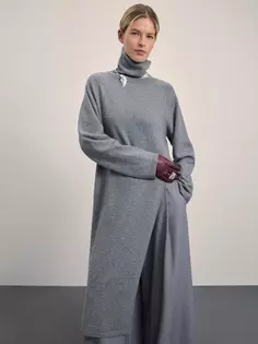 Удлиненный джемпер с шерстью в составе и высоким разрезом Zarina