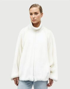 Молочная куртка-трансформер oversize с воротником-стойкой Gloria Jeans