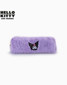 Сиреневый пенал из искусственного меха с вышивкой Kuromi Gloria Jeans