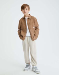 Коричневая рубашка oversize Gloria Jeans