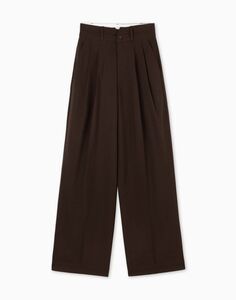Коричневые классические брюки Loose Straight Gloria Jeans