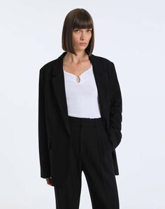 Чёрный пиджак oversize Gloria Jeans