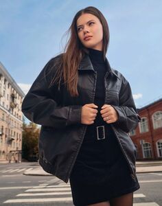Коричневая кожаная куртка Gloria Jeans