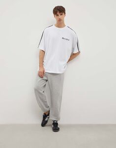 Тёмно-серые спортивные брюки oversize с эластичным поясом Gloria Jeans