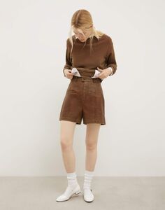 Коричневые шорты Baggy из искусственной кожи Gloria Jeans