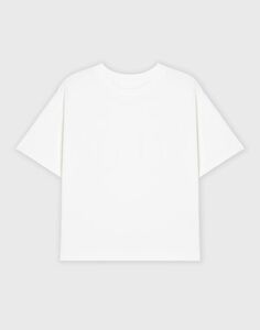 Молочная базовая футболка oversize из джерси Gloria Jeans