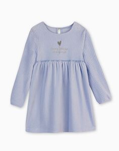 Голубое вельветовое платье с вышивкой для девочки Gloria Jeans