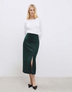 Зелёная юбка из искусственной замши Gloria Jeans