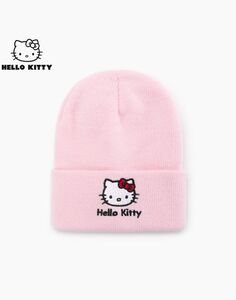 Розовая шапка бини с вышивкой Hello Kitty девочки Gloria Jeans