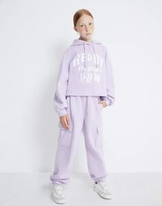 Сиреневые брюки Jogger Cargo Gloria Jeans