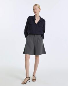 Серые расклёшенные шорты Bermudas Gloria Jeans