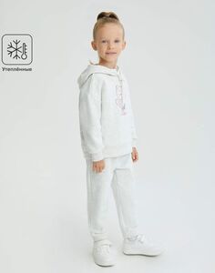 Серые утеплённые брюки Jogger для девочки Gloria Jeans