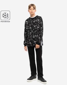 Чёрные утеплённые джинсы Straight Gloria Jeans