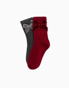 Носки с бархатными бантами для девочки 2 пары Gloria Jeans