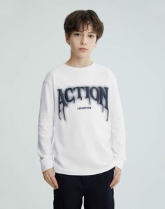 Белый лонгслив oversize с принтом Gloria Jeans