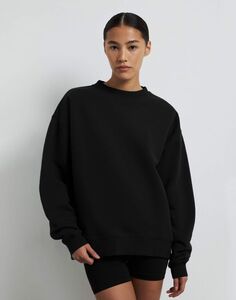 Чёрный базовый свитшот oversize Gloria Jeans