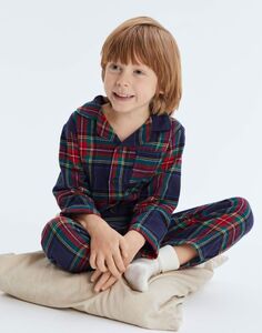 Клетчатая пижама oversize из фланели для мальчика Gloria Jeans