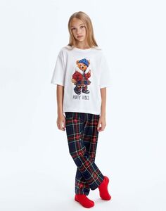 Белая пижама oversize с принтом Gloria Jeans