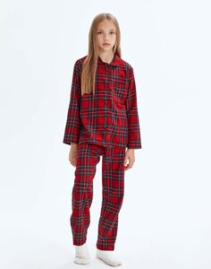 Красная пижама oversize в клетку Gloria Jeans