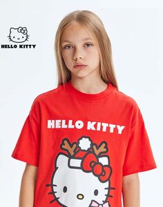 Красная ночная сорочка oversize с принтом Hello Kitty Gloria Jeans