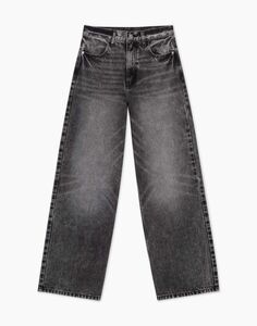 Чёрные джинсы Wide leg с высокой посадкой Gloria Jeans