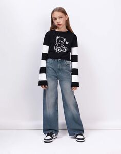 Джинсы Wide leg с высокой посадкой Gloria Jeans