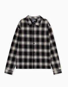 Клетчатая куртка-рубашка oversize с аппликацией Gloria Jeans