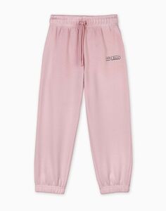 Розовые спортивные брюки Jogger с надписью для девочки Gloria Jeans