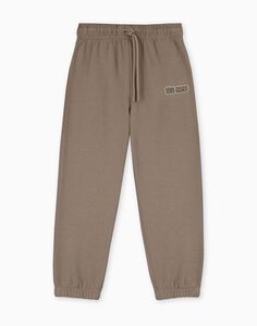 Коричневые спортивные брюки Jogger с надписью для девочки Gloria Jeans