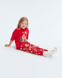 Красная пижама с принтом для девочки Gloria Jeans