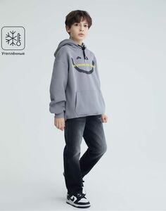 Серые утеплённые джинсы Straight Gloria Jeans