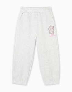 Серые спортивные брюки Baggy с принтом для девочки Gloria Jeans