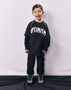 Чёрные брюки Joggers Cargo с лейблом для мальчика Gloria Jeans