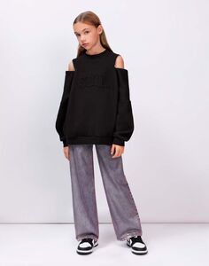 Бордовые джинсы Long leg с эффектом фольги Gloria Jeans