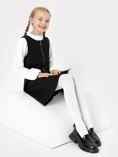 Колготки для девочек капроновые белые с рисунком в виде продольной полоски Mark Formelle