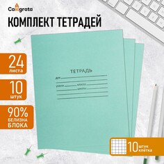 Комплект тетрадей из 10 штук, 24 листа в клетку кпк Calligrata