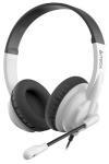 Компьютерная гарнитура A4Tech HU-10, черный/белый, 2 м, накладные, USB (HU-10/USB/BLACK+WHITE)