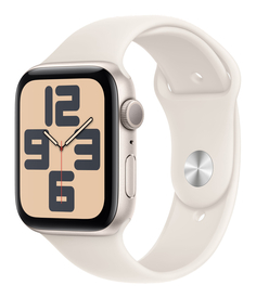 Бренд Apple Watch SE 2024, 44 мм, корпус из алюминия цвета «сияющая звезда», спортивный ремешок цвета «сияющая звезда» M/L