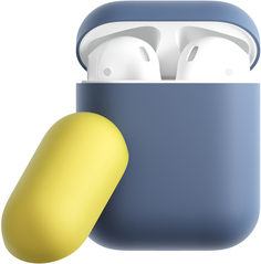 Бренд Чехол moonfish для футляра AirPods, силиконовый, синий+желтый