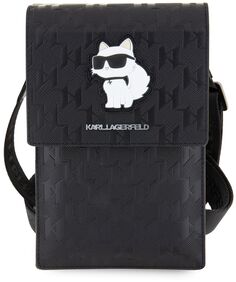 Бренд Слинг-чехол Karl Lagerfeld Pouch Saffiano Choupette для iPhone, черный