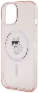 Бренд Чехол Karl Lagerfeld NFT Choupette для iPhone 15 MagSafe, розовый