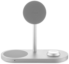 Бренд Беспроводное зарядное устройство uBear Stage Pro 3в1, 30 Вт, серебристый
